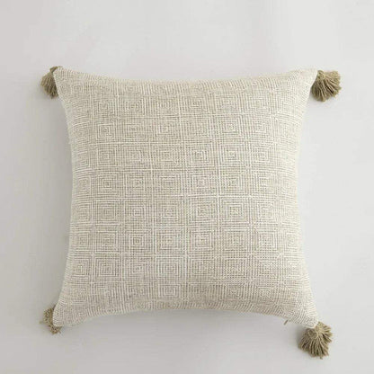 Nordic Beige Khaki Plaid Striped Cushion Cover │ Minimal Home Throw Pillow Covers - Besontique Home