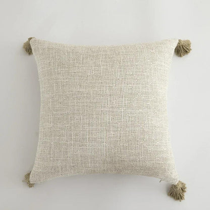 Nordic Beige Khaki Plaid Striped Cushion Cover │ Minimal Home Throw Pillow Covers - Besontique Home