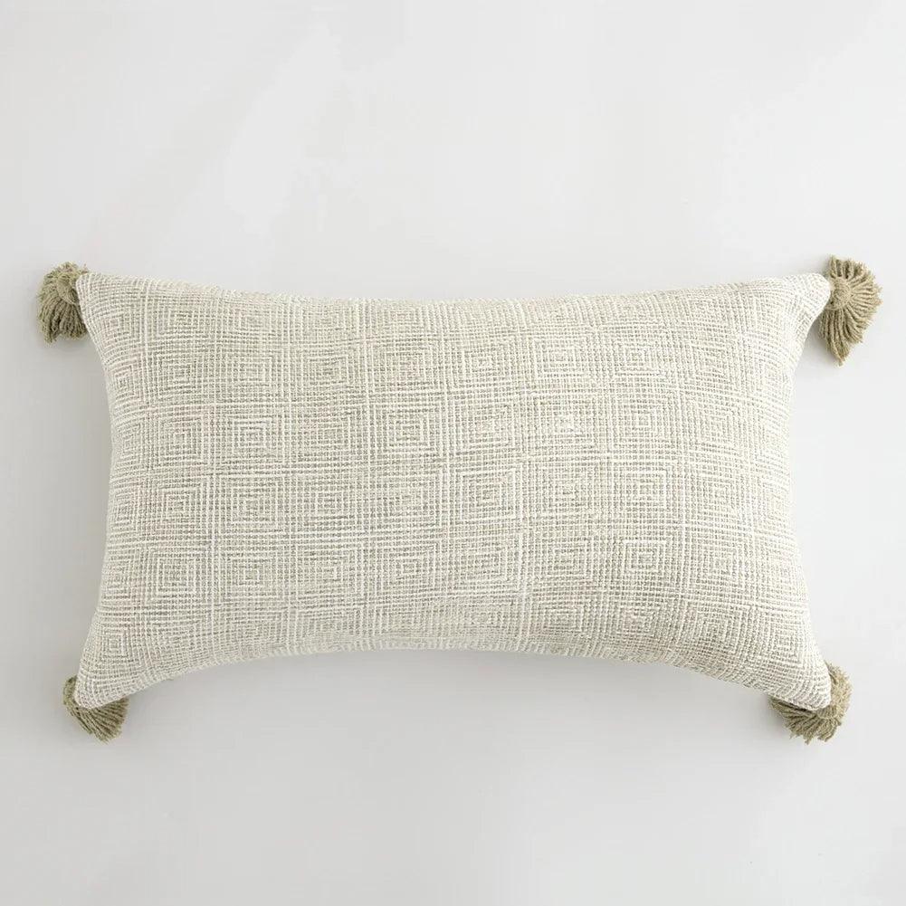 Nordic Beige Khaki Plaid Striped Cushion Cover │ Minimal Home Throw Pillow Covers - Besontique Home
