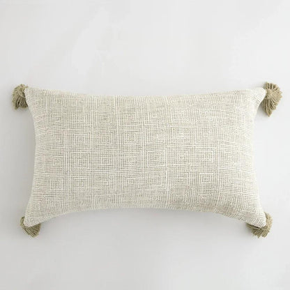 Nordic Beige Khaki Plaid Striped Cushion Cover │ Minimal Home Throw Pillow Covers - Besontique Home