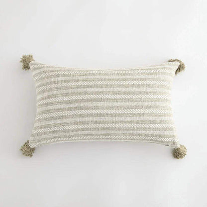 Nordic Beige Khaki Plaid Striped Cushion Cover │ Minimal Home Throw Pillow Covers - Besontique Home