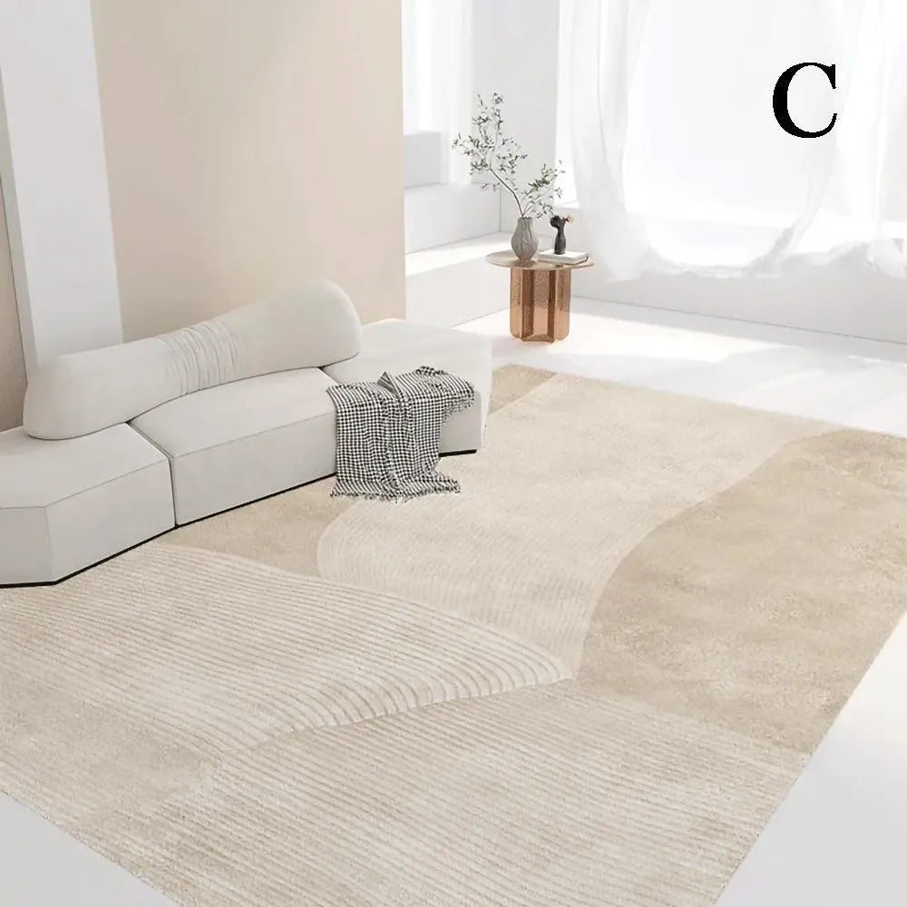 Nordic Boho Beige Geometric Home Floor Carpet │ Minimal Line Decor Luxury Rug - Besontique Home