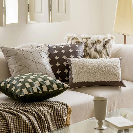 Nordic Brown Green Luxury Cushion Cover - Besontique Home