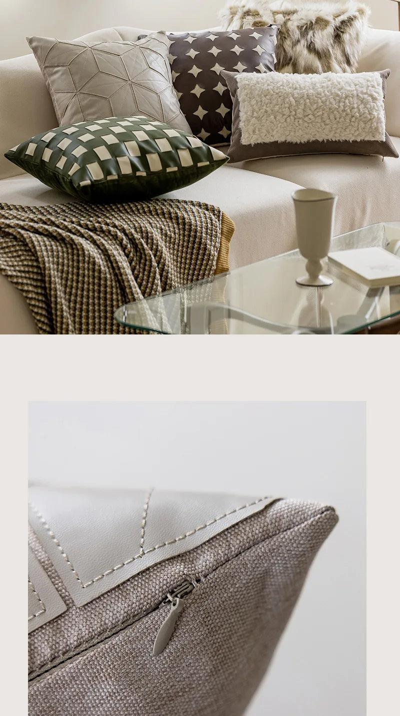 Nordic Brown Green Luxury Cushion Cover - Besontique Home
