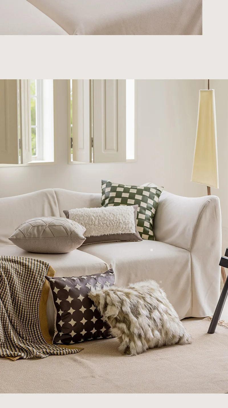 Nordic Brown Green Luxury Cushion Cover - Besontique Home
