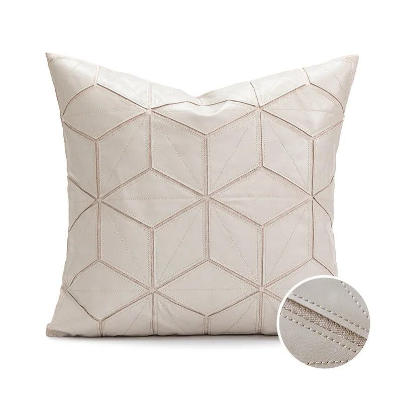 Nordic Brown Green Luxury Cushion Cover │ Modern Geometric Pattern Throw Pillow Covers Fur Decorative Pillowcase - Besontique Home