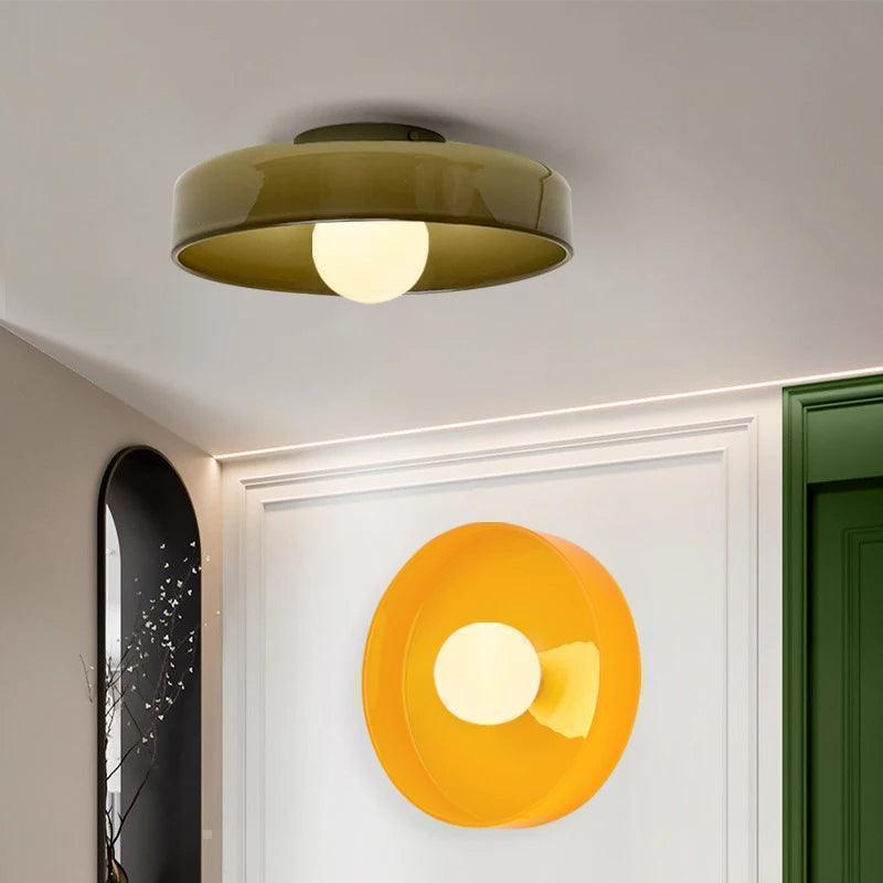 Nordic Color Vitnage Glass Ceiling Lamp │ Modern Minimal Entryway Hallway Hanging Light - Besontique Home