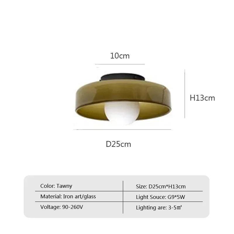 Nordic Color Vitnage Glass Ceiling Lamp │ Modern Minimal Entryway Hallway Hanging Light - Besontique Home