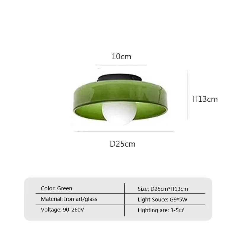 Nordic Color Vitnage Glass Ceiling Lamp │ Modern Minimal Entryway Hallway Hanging Light - Besontique Home