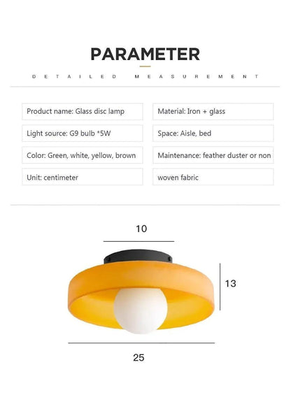 Nordic Color Vitnage Glass Ceiling Lamp │ Modern Minimal Entryway Hallway Hanging Light - Besontique Home