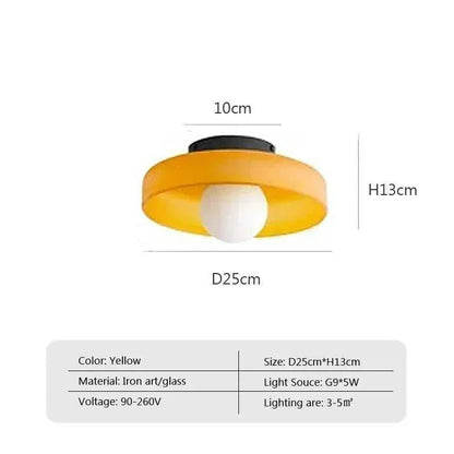 Nordic Color Vitnage Glass Ceiling Lamp │ Modern Minimal Entryway Hallway Hanging Light - Besontique Home