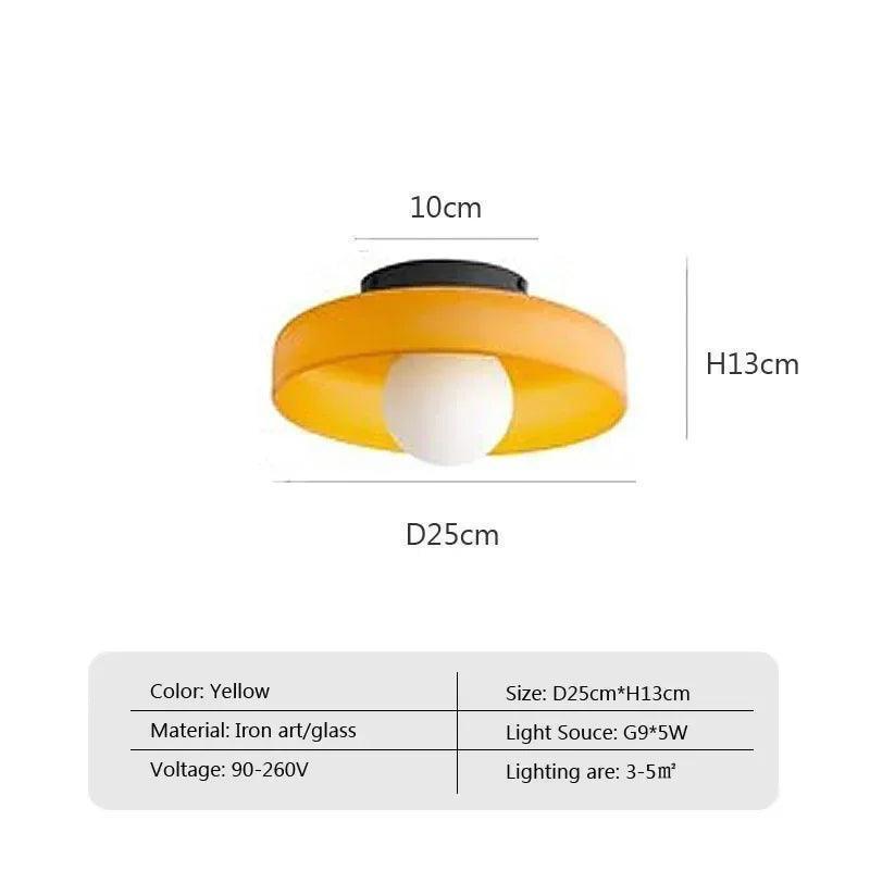 Nordic Color Vitnage Glass Ceiling Lamp │ Modern Minimal Entryway Hallway Hanging Light - Besontique Home