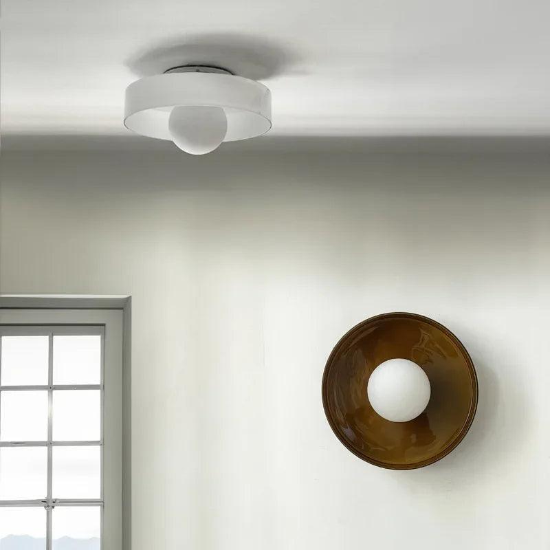 Nordic Color Vitnage Glass Ceiling Lamp │ Modern Minimal Entryway Hallway Hanging Light - Besontique Home