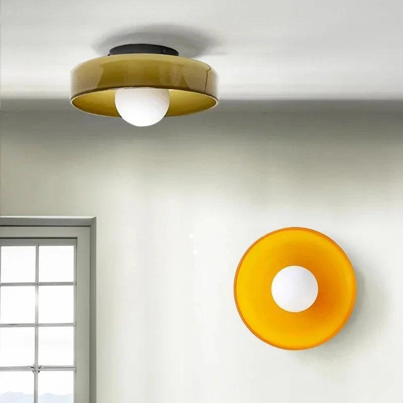 Nordic Color Vitnage Glass Ceiling Lamp │ Modern Minimal Entryway Hallway Hanging Light - Besontique Home