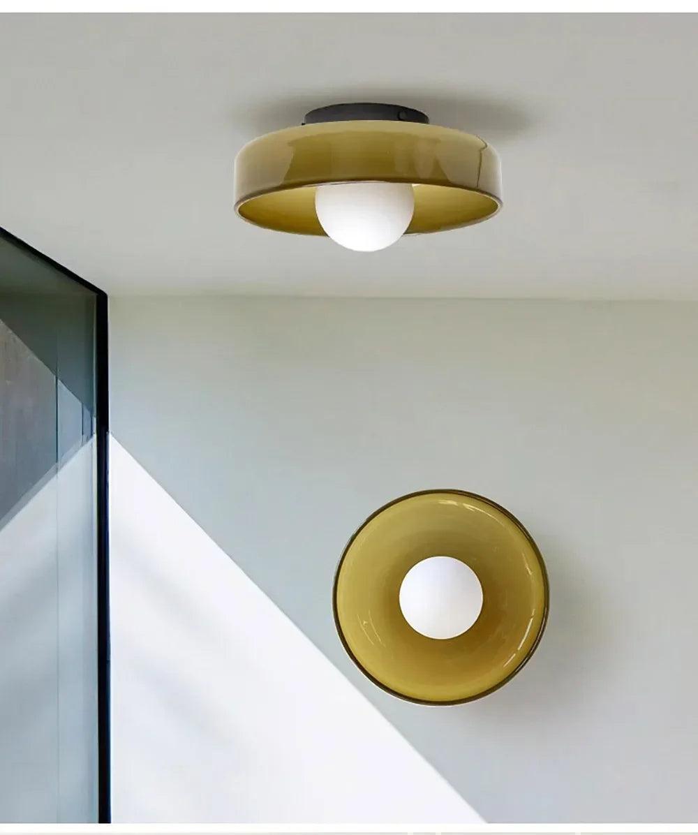 Nordic Color Vitnage Glass Ceiling Lamp │ Modern Minimal Entryway Hallway Hanging Light - Besontique Home