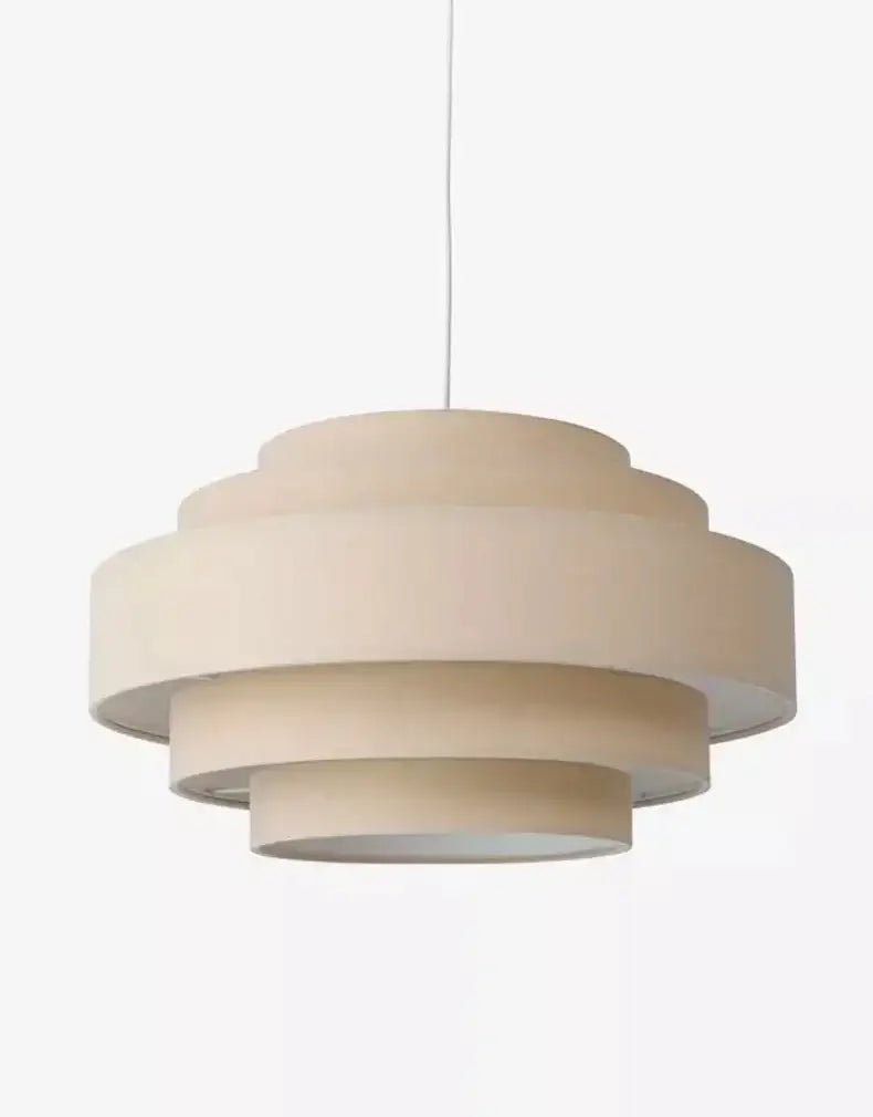 Nordic Fabric White Beige Pendant Big Ceiling Lamp Light - Besontique Home