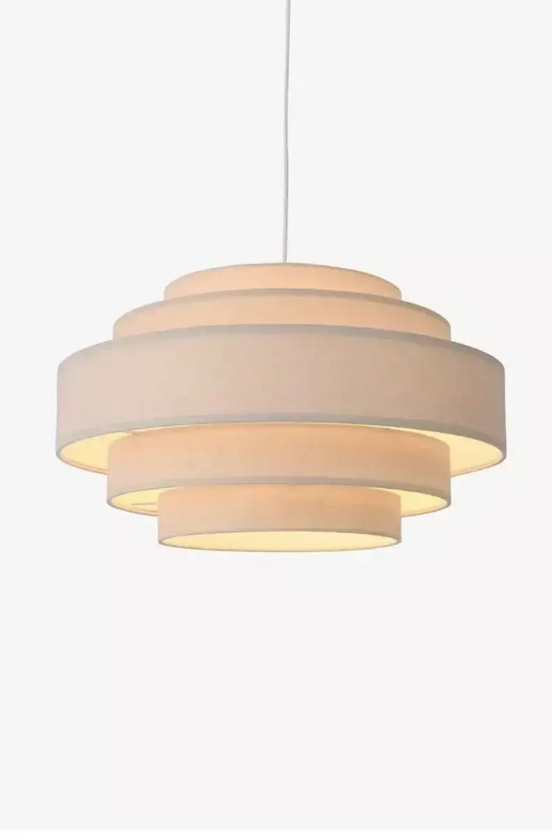 Nordic Fabric White Beige Pendant Big Ceiling Lamp Light - Besontique Home