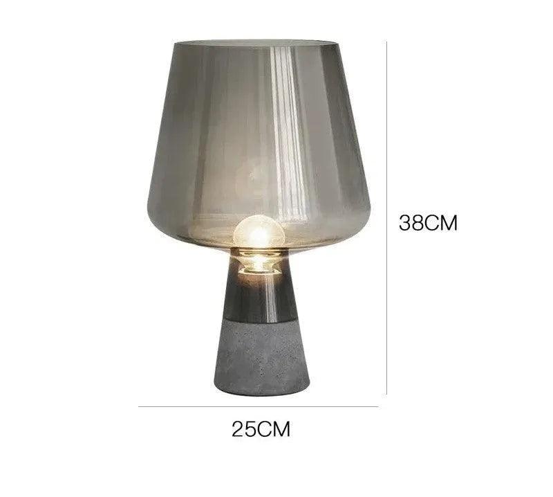 Nordic Glass Cement Table Lamp │ Modern Creative Concrete Desk Lighting in Living Room Bedroom - Besontique Home