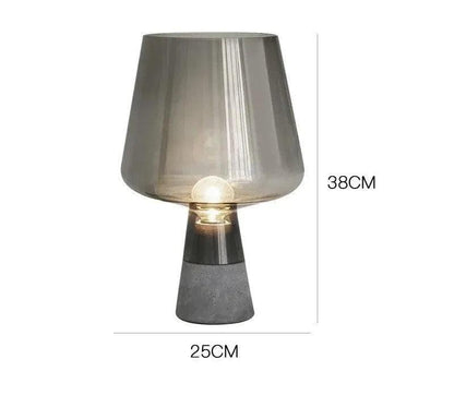 Nordic Glass Cement Table Lamp │ Modern Creative Concrete Desk Lighting in Living Room Bedroom - Besontique Home