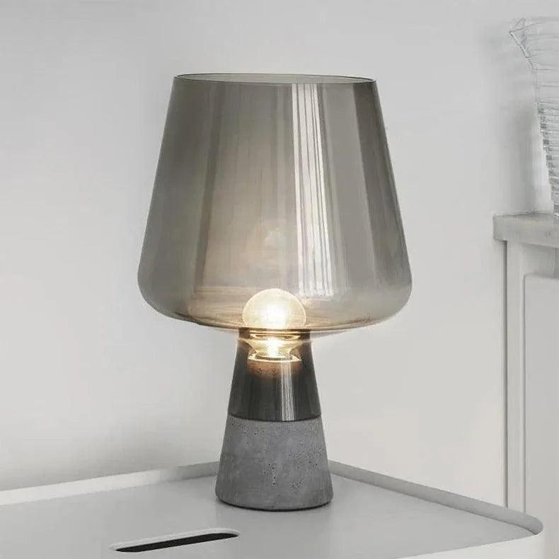 Nordic Glass Cement Table Lamp │ Modern Creative Concrete Desk Lighting in Living Room Bedroom - Besontique Home