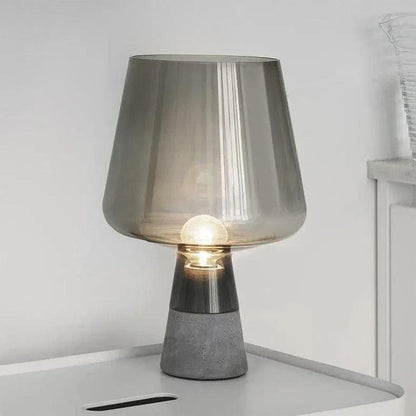 Nordic Glass Cement Table Lamp │ Modern Creative Concrete Desk Lighting in Living Room Bedroom - Besontique Home