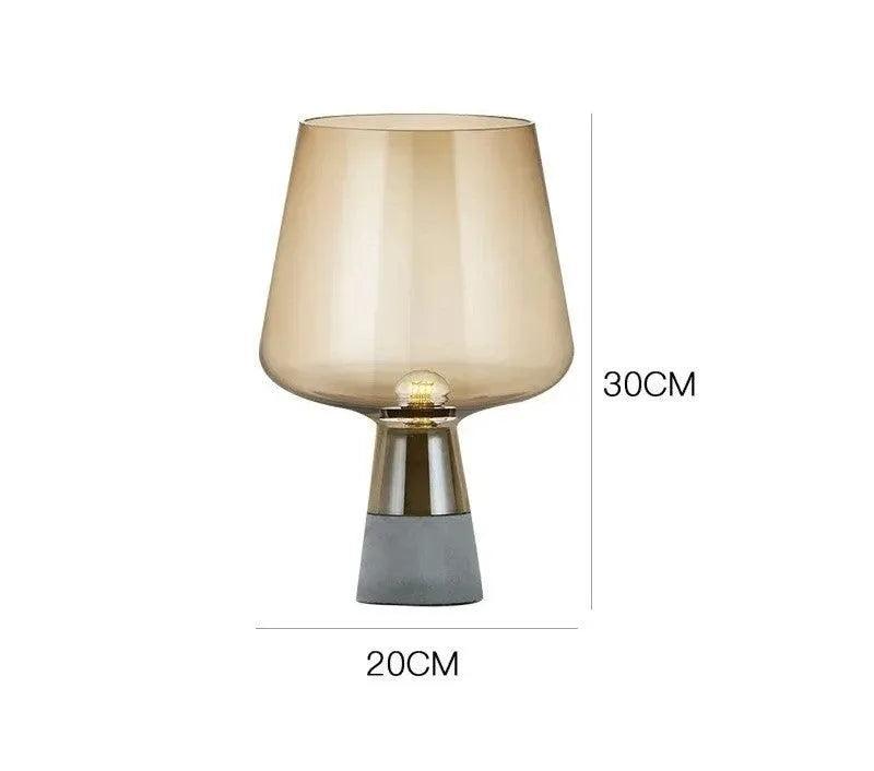 Nordic Glass Cement Table Lamp │ Modern Creative Concrete Desk Lighting in Living Room Bedroom - Besontique Home