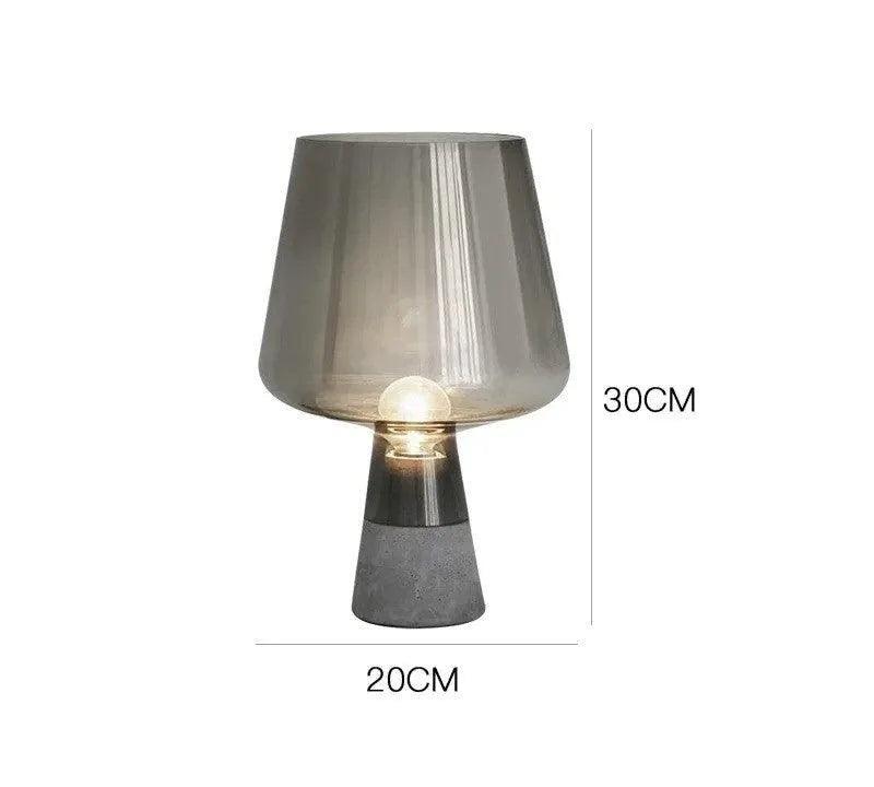 Nordic Glass Cement Table Lamp │ Modern Creative Concrete Desk Lighting in Living Room Bedroom - Besontique Home
