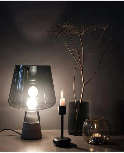 Nordic Glass Cement Table Lamp │ Modern Creative Concrete Desk Lighting in Living Room Bedroom - Besontique Home