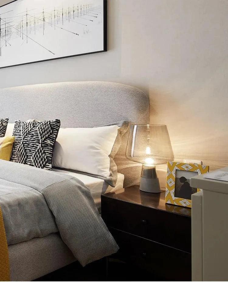 Nordic Glass Cement Table Lamp │ Modern Creative Concrete Desk Lighting in Living Room Bedroom - Besontique Home