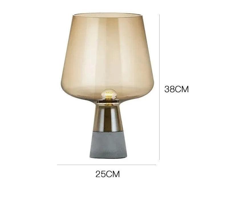 Nordic Glass Cement Table Lamp │ Modern Creative Concrete Desk Lighting in Living Room Bedroom - Besontique Home