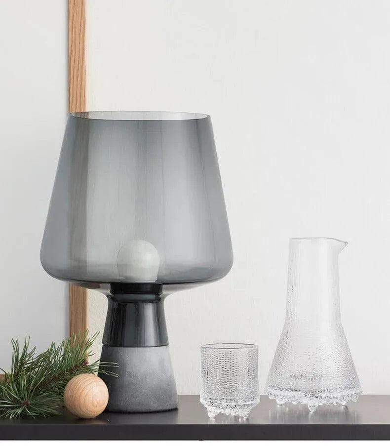 Nordic Glass Cement Table Lamp │ Modern Creative Concrete Desk Lighting in Living Room Bedroom - Besontique Home