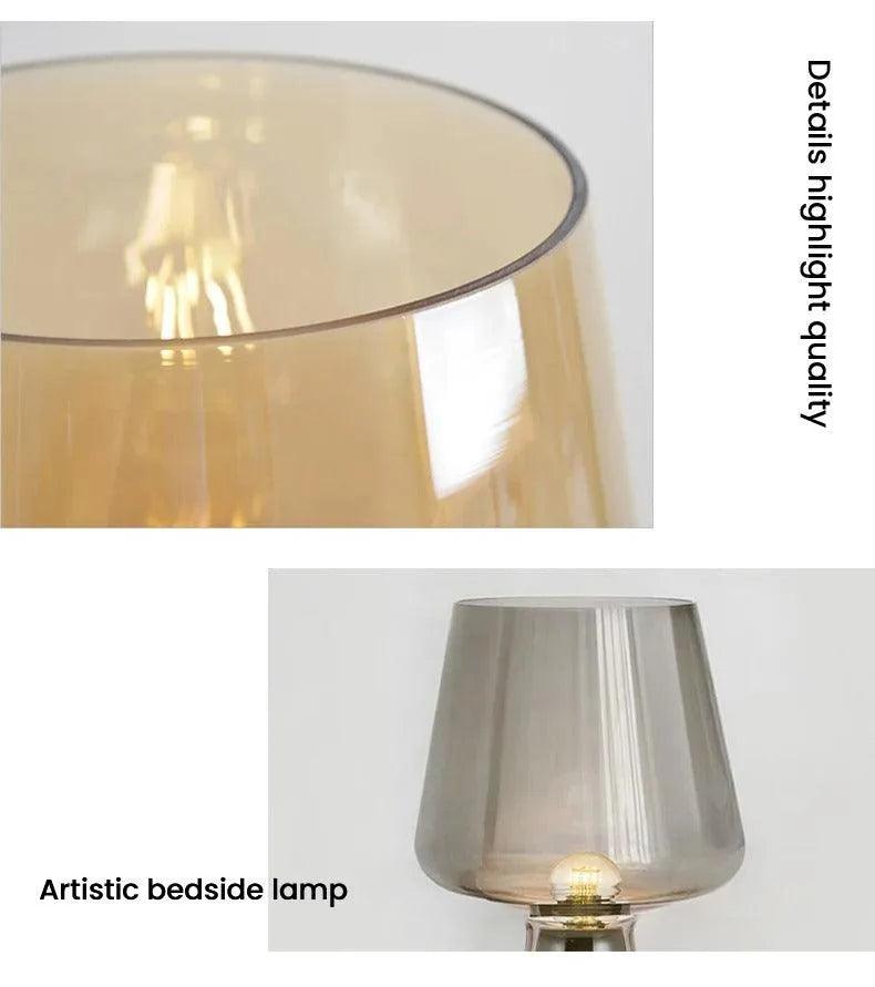 Nordic Glass Cement Table Lamp │ Modern Creative Concrete Desk Lighting in Living Room Bedroom - Besontique Home