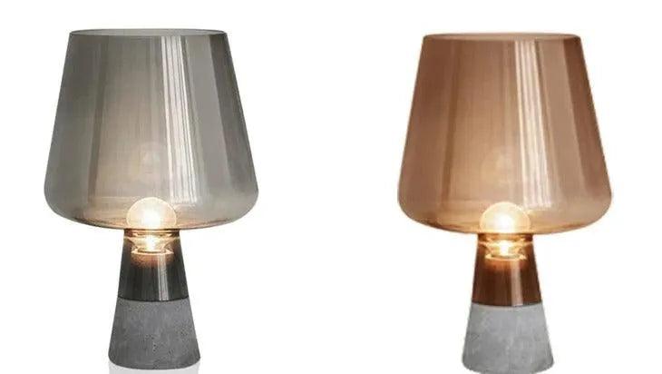 Nordic Glass Cement Table Lamp │ Modern Creative Concrete Desk Lighting in Living Room Bedroom - Besontique Home