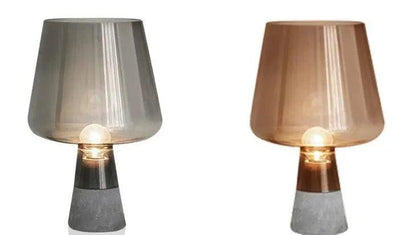 Nordic Glass Cement Table Lamp │ Modern Creative Concrete Desk Lighting in Living Room Bedroom - Besontique Home
