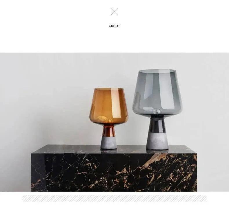 Nordic Glass Cement Table Lamp │ Modern Creative Concrete Desk Lighting in Living Room Bedroom - Besontique Home