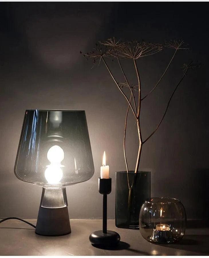 Nordic Glass Cement Table Lamp │ Modern Creative Concrete Desk Lighting in Living Room Bedroom - Besontique Home