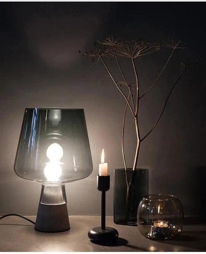 Nordic Glass Cement Table Lamp │ Modern Creative Concrete Desk Lighting in Living Room Bedroom - Besontique Home