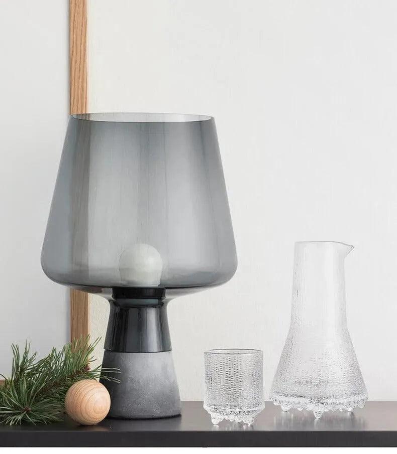Nordic Glass Cement Table Lamp │ Modern Creative Concrete Desk Lighting in Living Room Bedroom - Besontique Home