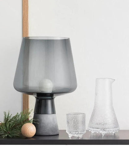 Nordic Glass Cement Table Lamp │ Modern Creative Concrete Desk Lighting in Living Room Bedroom - Besontique Home