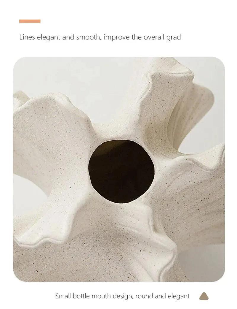 Nordic Minimalist Art Coral Shape Vase │ Ceramic Flower Pampas Grass Pot - Besontique Home