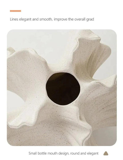 Nordic Minimalist Art Coral Shape Vase │ Ceramic Flower Pampas Grass Pot - Besontique Home