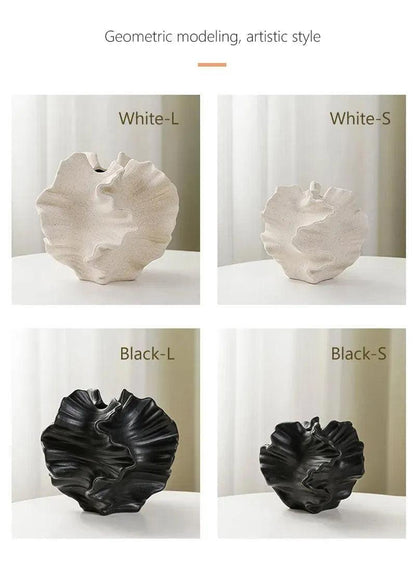 Nordic Minimalist Art Coral Shape Vase │ Ceramic Flower Pampas Grass Pot - Besontique Home