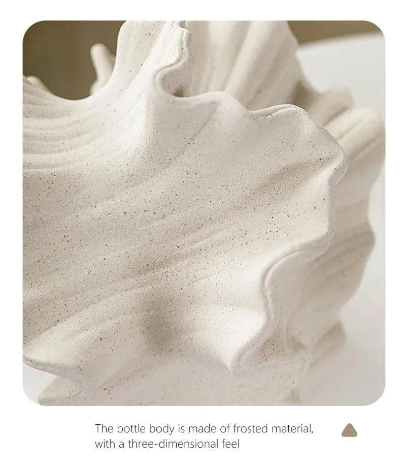 Nordic Minimalist Art Coral Shape Vase │ Ceramic Flower Pampas Grass Pot - Besontique Home
