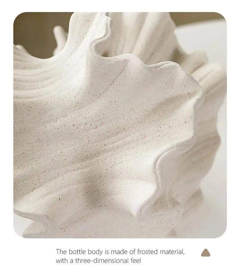 Nordic Minimalist Art Coral Shape Vase │ Ceramic Flower Pampas Grass Pot - Besontique Home
