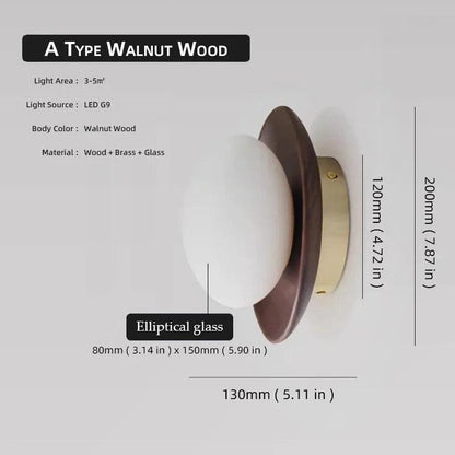 Nordic Retro Wooden Wall Lighting │ Modern LED Indoor Wall Sconces Lamp Light Bedroom Decor - Besontique Home