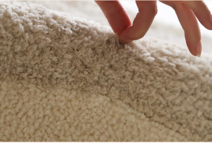 Nordic style Floral Flocked Round Rug │ Fluffy Area Bedroom Bedside Anti-Slip Carpet - Besontique