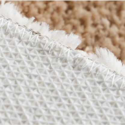 Nordic style Floral Flocked Round Rug │ Fluffy Area Bedroom Bedside Anti-Slip Carpet - Besontique Home