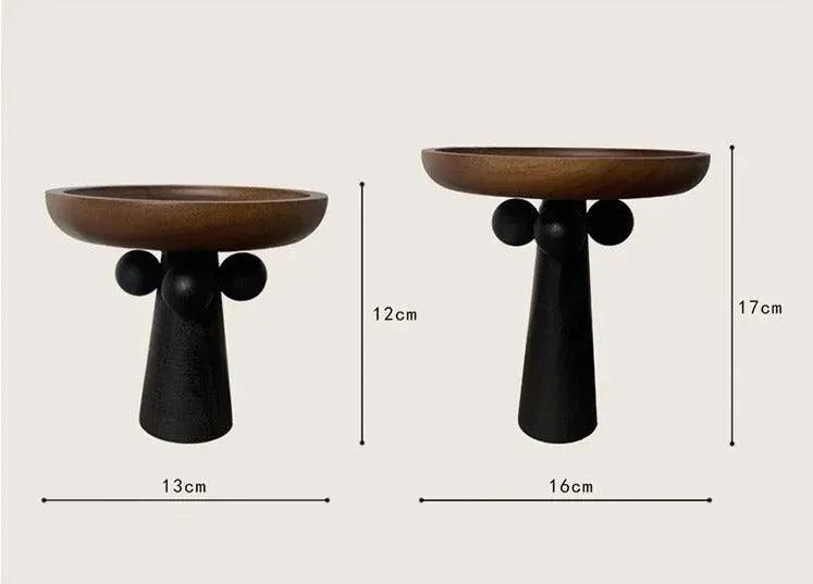 Nordic Style High Foot Solid Wooden Tray │ Modern Vintage Home Decorative Ornaments Organizer - Besontique Home