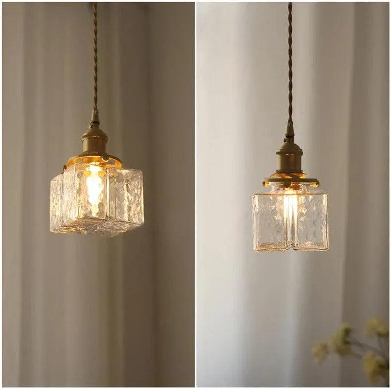 Nordic Vintage Glass Pendant Ceiling Lamp Lighting │ Modern Dining Table Chandeliers Hanging Light - Besontique Home