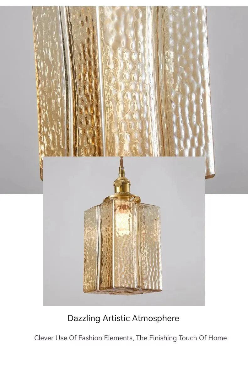 Nordic Vintage Glass Pendant Ceiling Lamp Lighting │ Modern Dining Table Chandeliers Hanging Light - Besontique Home